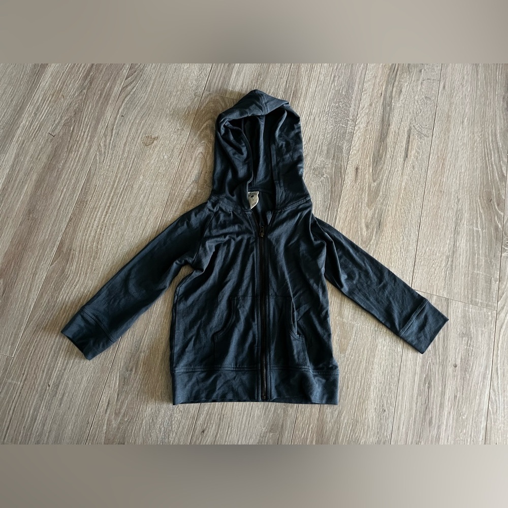 Kate Quinn Kids Full Zip Hoodie Jacket Blue Grey Modal - Size 2T